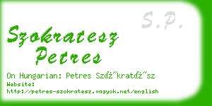 szokratesz petres business card